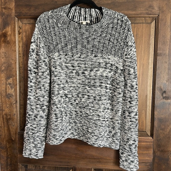 Eileen Fisher Peruvian organic Cotton black white Sweater medium - Picture 2 of 6